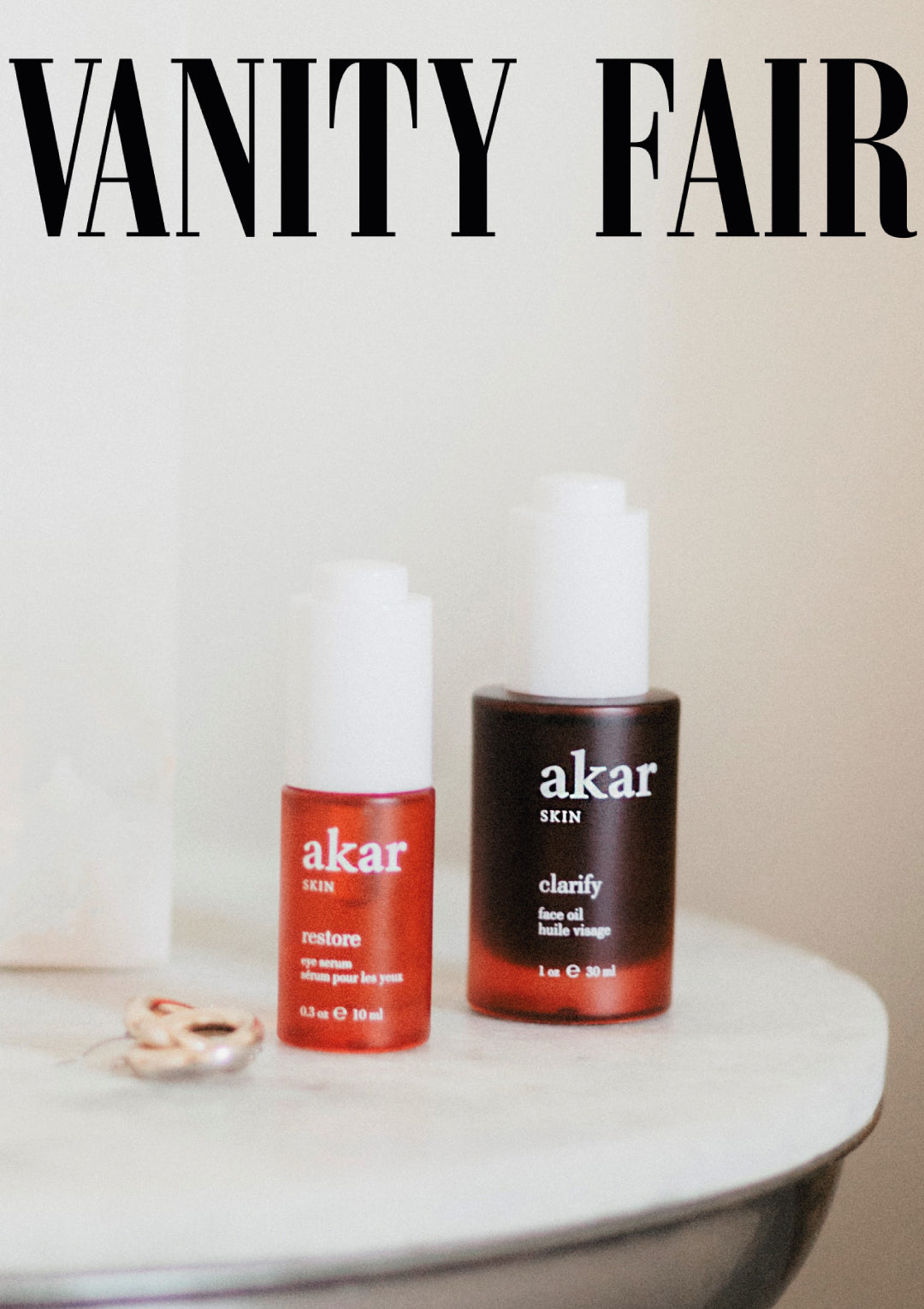 vanity fair, clarify, restore, oil, serum, akar