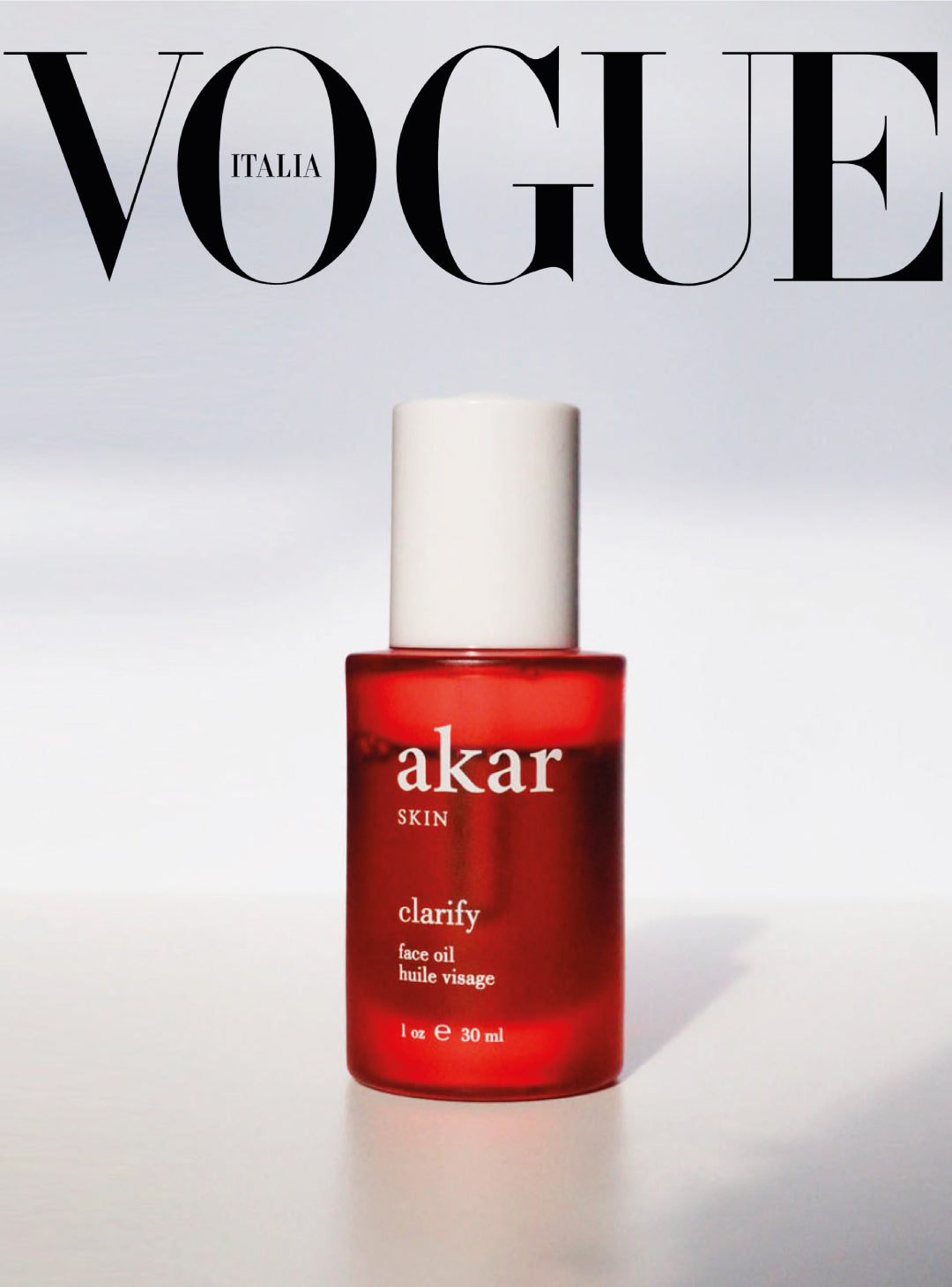 Vogue, italia, clarify, face oil, akar skin