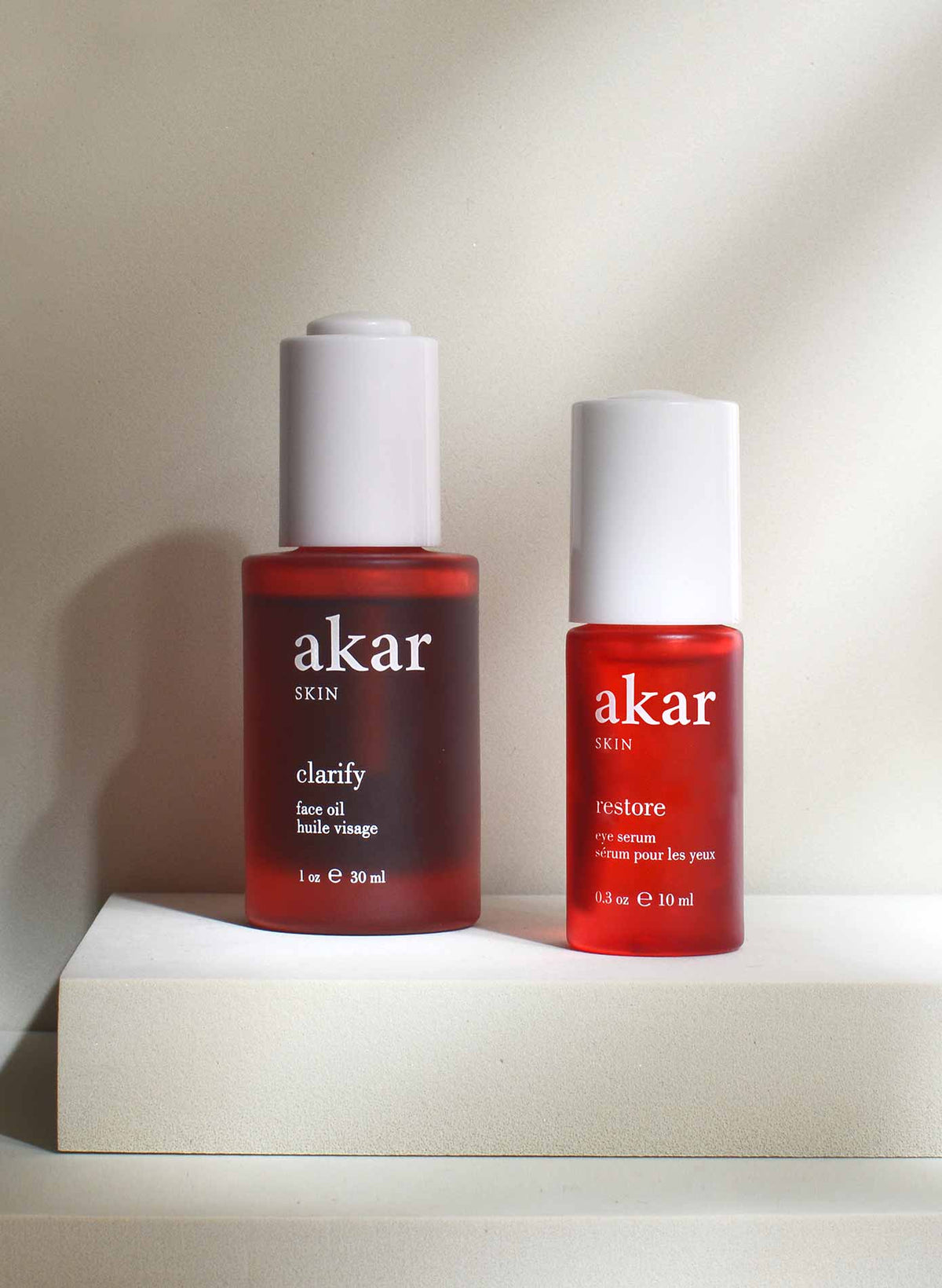 Akar Skin, Clarify Essentials, Restore Eye Serum, Clarify Face Oil, maskne, antioxidant, luxury, skincare, bundle, Tibetan inspired